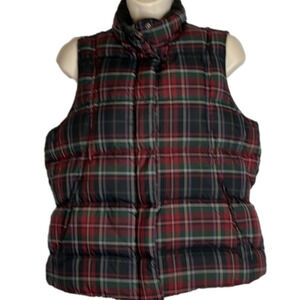 EDDIE Bauer down vest, plaid, size MP, I good condition
